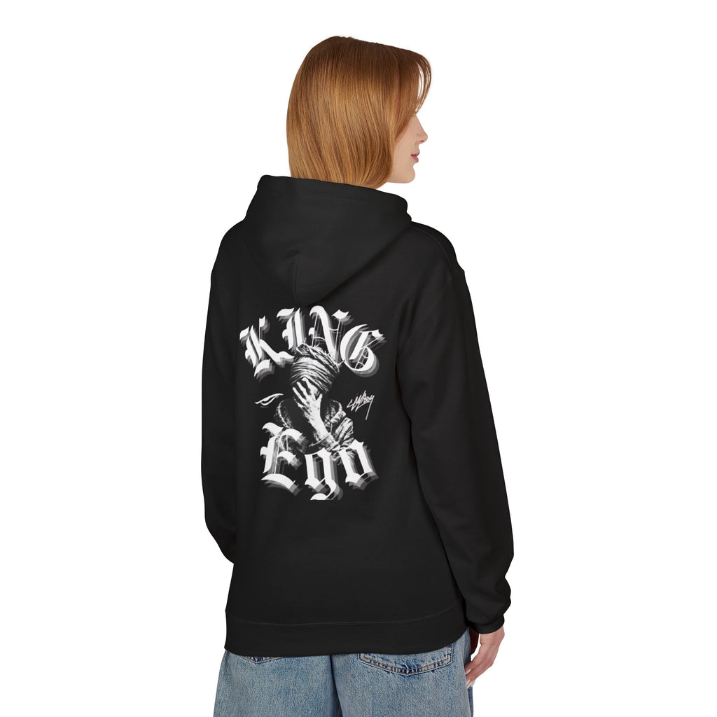 King Ego Graphic Hoodie — Gothic Skull Back Print, Streetwear Pullover