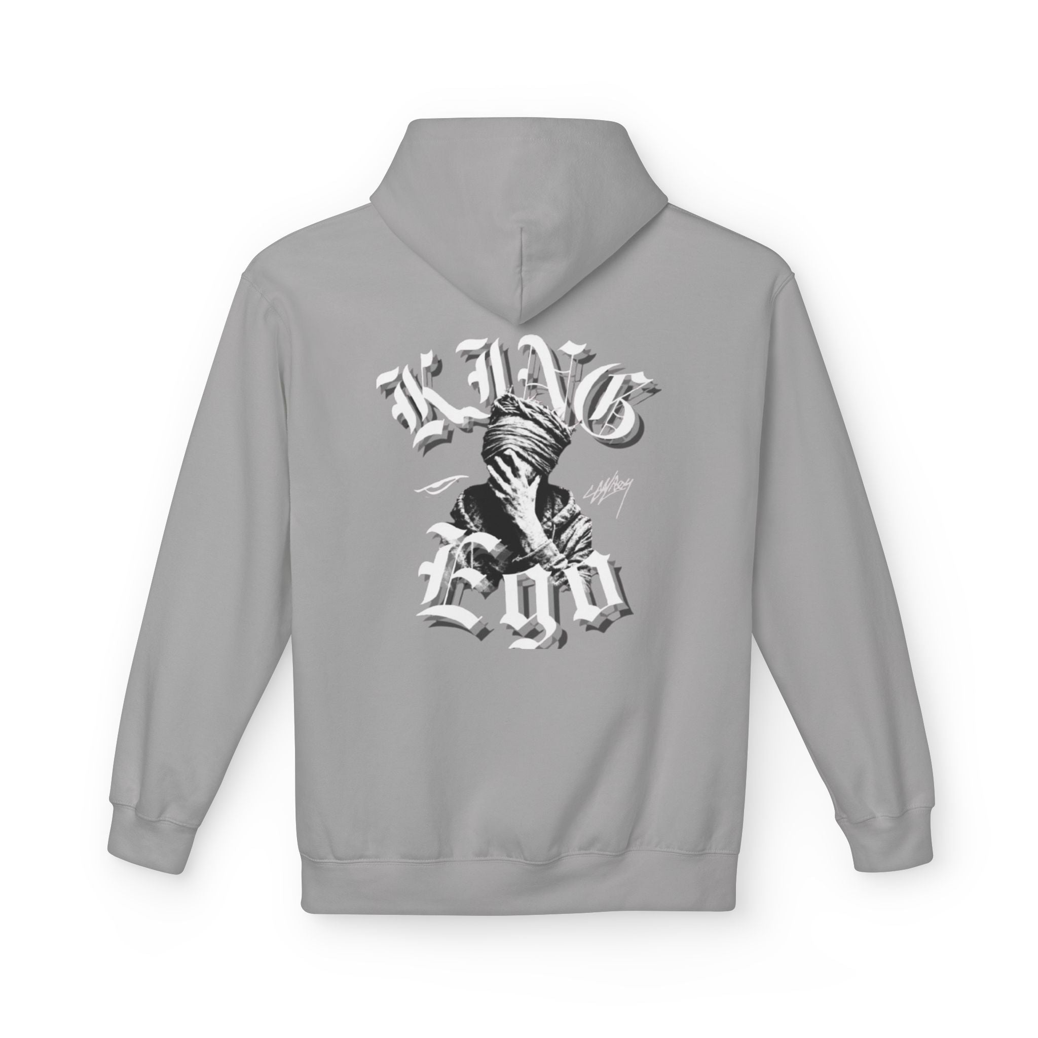 King Ego Graphic Hoodie — Gothic Skull Back Print, Streetwear Pullover
